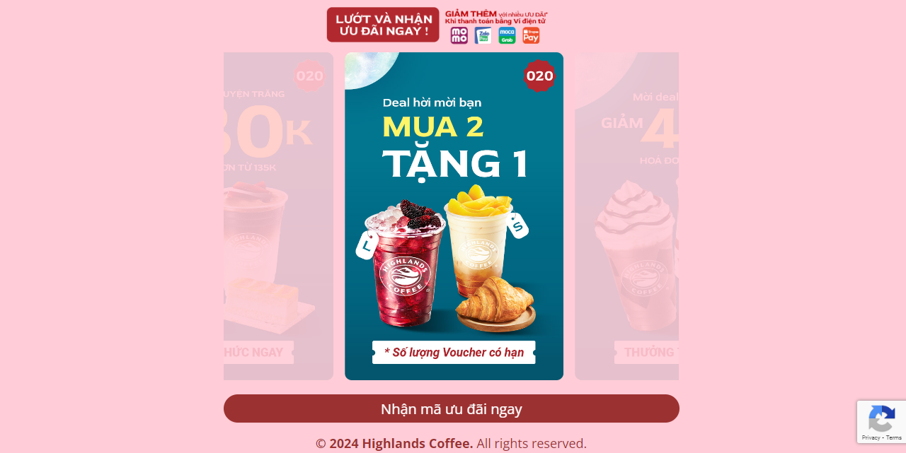 Mua 2 Tặng 1 Highlands Coffee